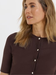 JD Williams Brown Short Sleeve Cardigan - Image 4 of 4