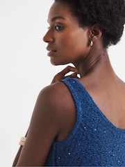 JD Williams Metallic Sequin Knitted Tank - Image 4 of 4