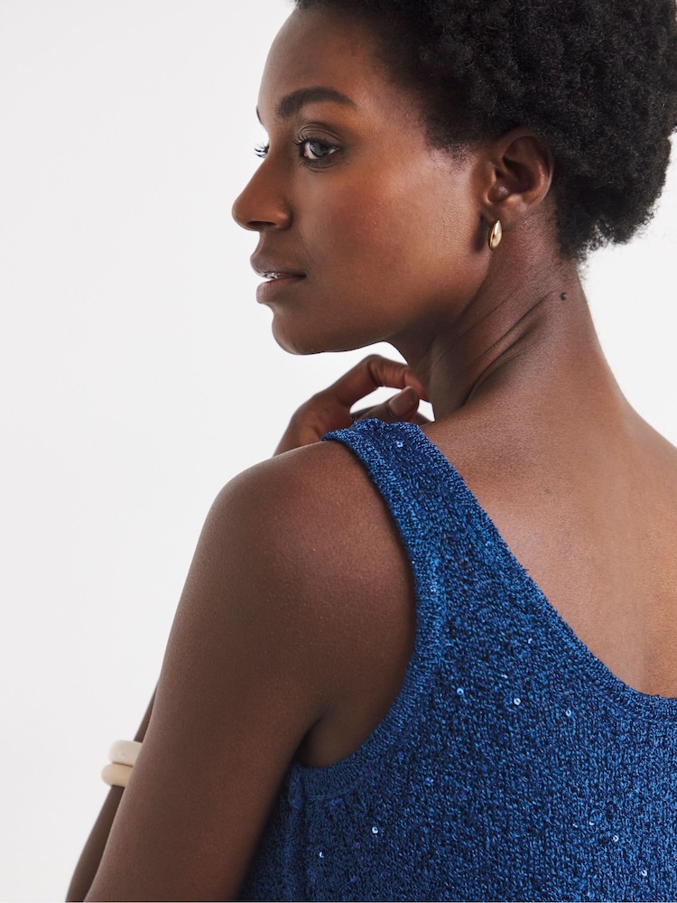JD Williams Metallic Sequin Knitted Tank - Image 4 of 4