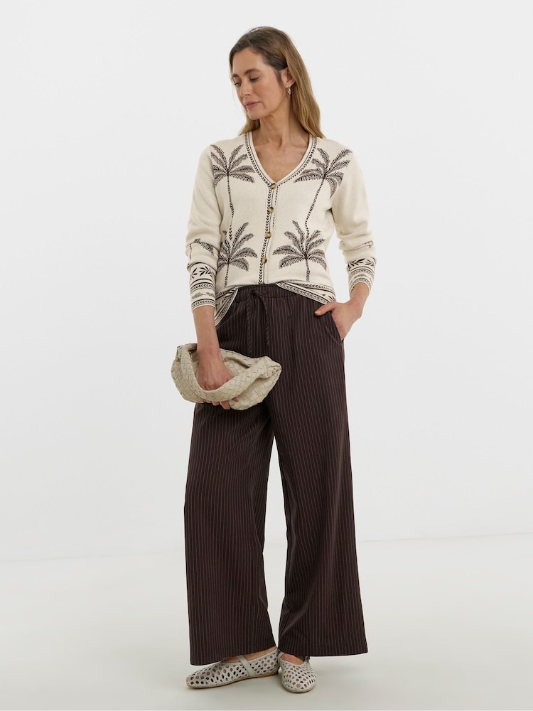 JD Williams Natural Graphic Knitted Cardigan - Image 1 of 4 JD Williams Natural Graphic Knitted Cardigan - Image 1 of 4