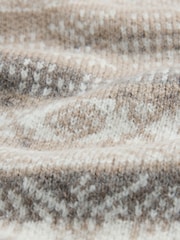 The Set Fairisle Jacquard Jumper Cream/Grey - Image 2 of 3