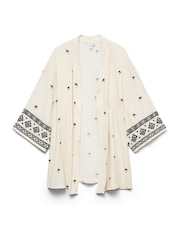 VERO MODA Cream 3/4 Sleeve Open Kimono Sleeve Top - Image 5 of 5