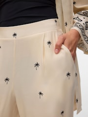 VERO MODA Cream Mid Waist Wide Leg Trousers - Image 3 of 6