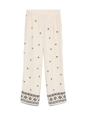 VERO MODA Cream Mid Waist Wide Leg Trousers - Image 5 of 6