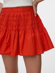 VERO MODA Orange Shirred Mini Skirt - Image 3 of 6
