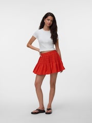 VERO MODA Orange Shirred Mini Skirt - Image 4 of 6