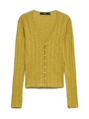 VERO MODA Green Long Sleeve V-Neck Cardigan - Image 1 of 1