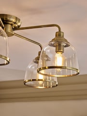 Brass Gloucester 5 Light Flush Ceiling Light - Image 3 of 5