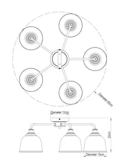 Brass Gloucester 5 Light Flush Ceiling Light - Image 4 of 5