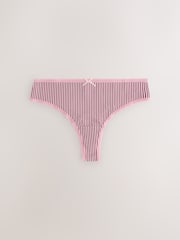 Red Check Thong 100% Cotton Knickers 7 Pack - Image 10 of 13