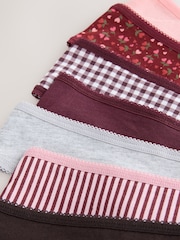Red Check Thong 100% Cotton Knickers 7 Pack - Image 13 of 13