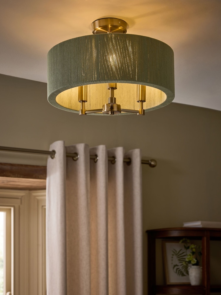Sage Green Yale Semi Flush String Ceiling Light - Image 2 of 5