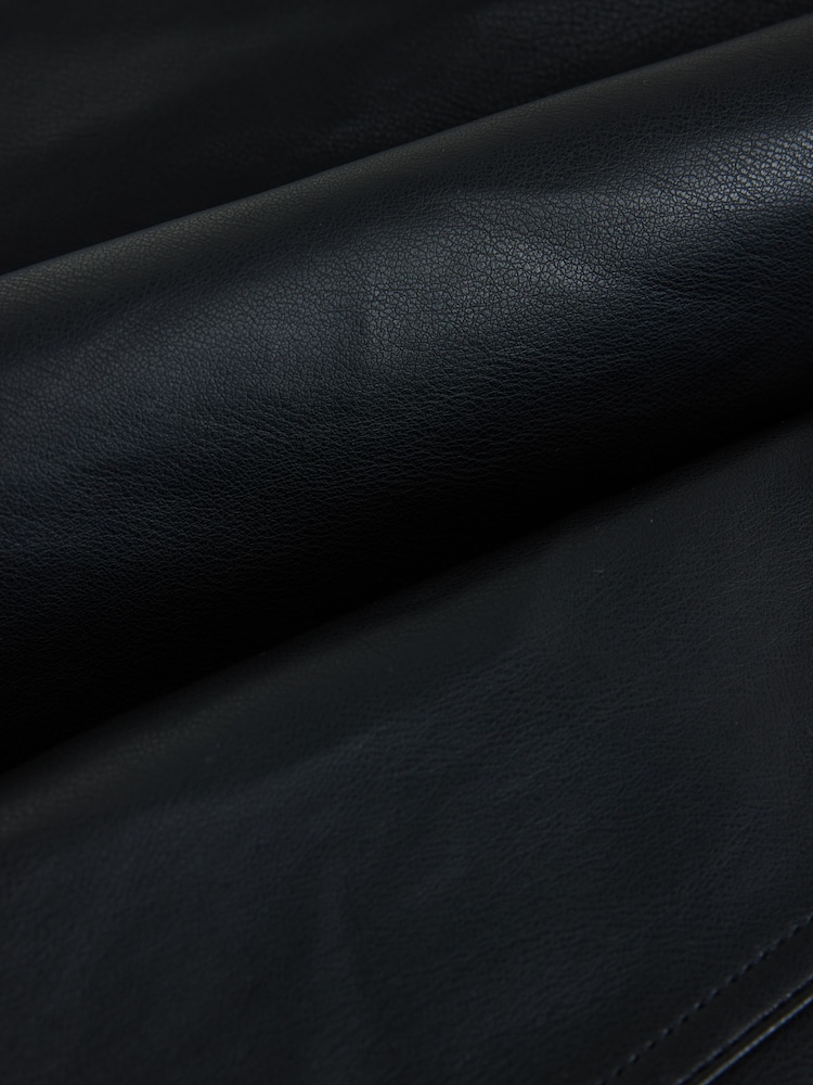 Black Faux Leather Jacket - Image 2 of 3 Black Faux Leather Jacket - Image 2 of 3