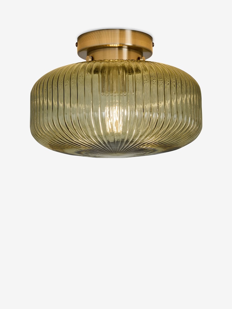 Green Lexington 1 Light Flush Fitting Ceiling Light - Image 1 of 2 Green Lexington 1 Light Flush Fitting Ceiling Light - Image 1 of 2