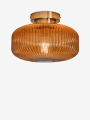 Amber Orange Lexington 1 Light Flush Fitting Ceiling Light - Image 1 of 2