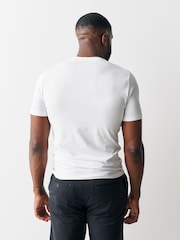 White Muscle Fit Essential Cotton T-Shirt - Image 3 of 5