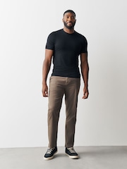 Black Muscle Fit Essential Cotton T-Shirt - Image 2 of 5