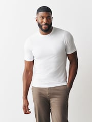 White Muscle Fit Essential T-Shirts 3 Pack - Image 1 of 5