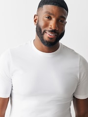 White Muscle Fit Essential T-Shirts 3 Pack - Image 4 of 5