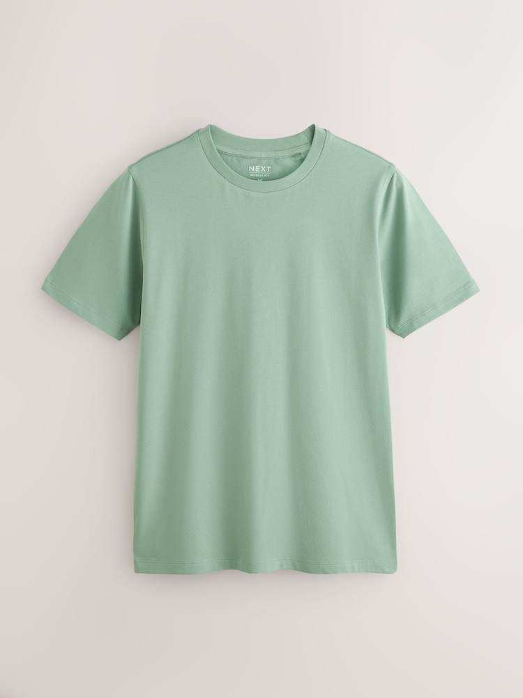 Green Muscle Fit Essential Cotton T-Shirt - Image 1 of 3