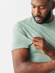 Green Muscle Fit Essential Cotton T-Shirt - Image 6 of 9