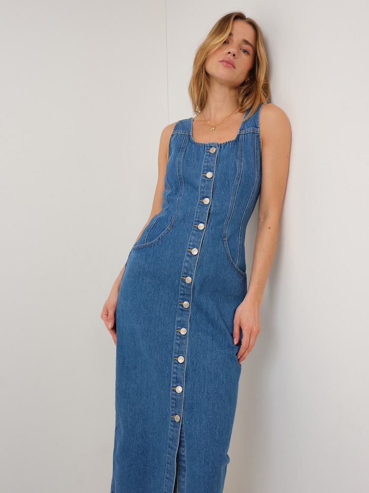 Nobodys Child Blue Quays Midi Dress - Image 5 of 5