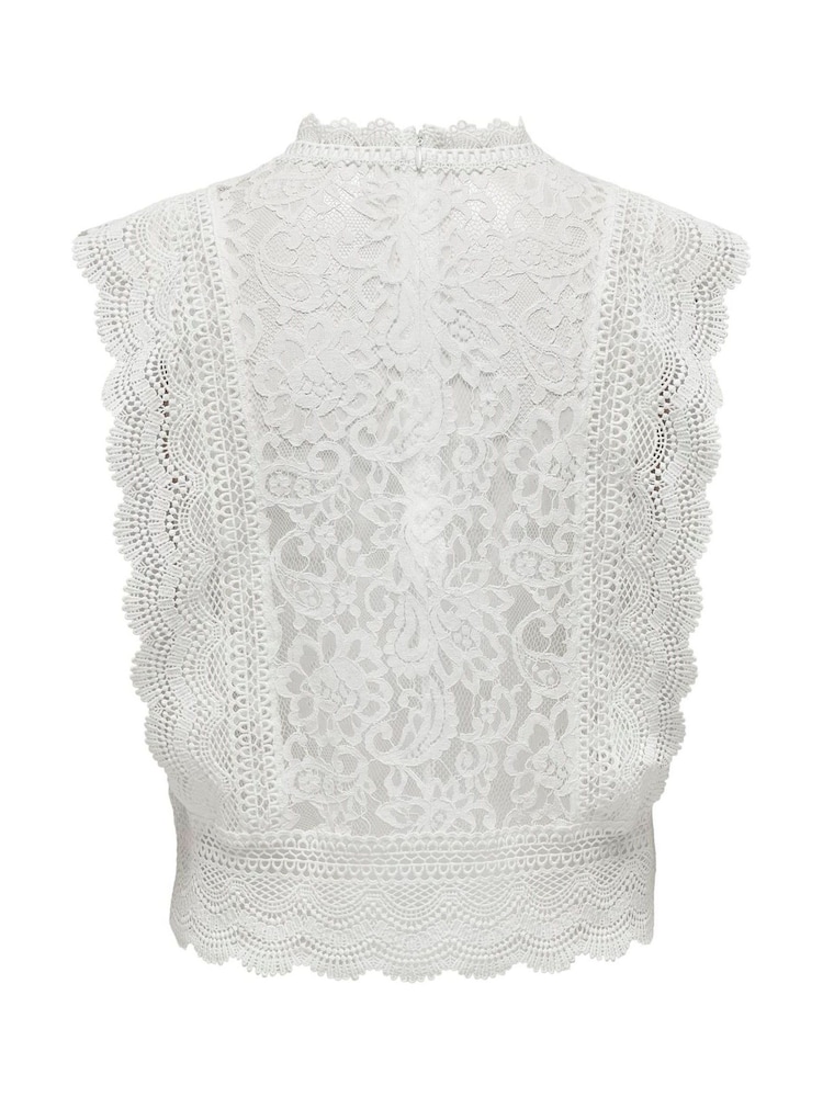 ONLY White Sleeveless Lace Top - Image 7 of 7