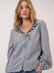 Nobodys Child Black Isla Top- Gingham - Image 1 of 5