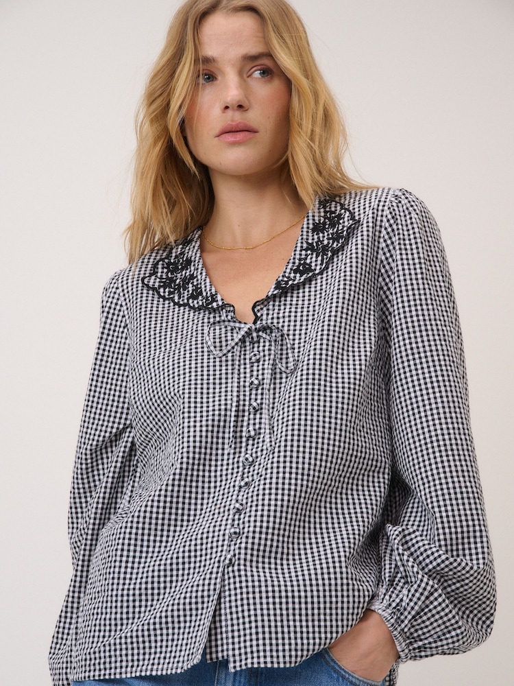 Nobodys Child Black Isla Top- Gingham - Image 1 of 5