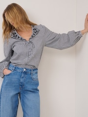 Nobodys Child Black Isla Top- Gingham - Image 3 of 5