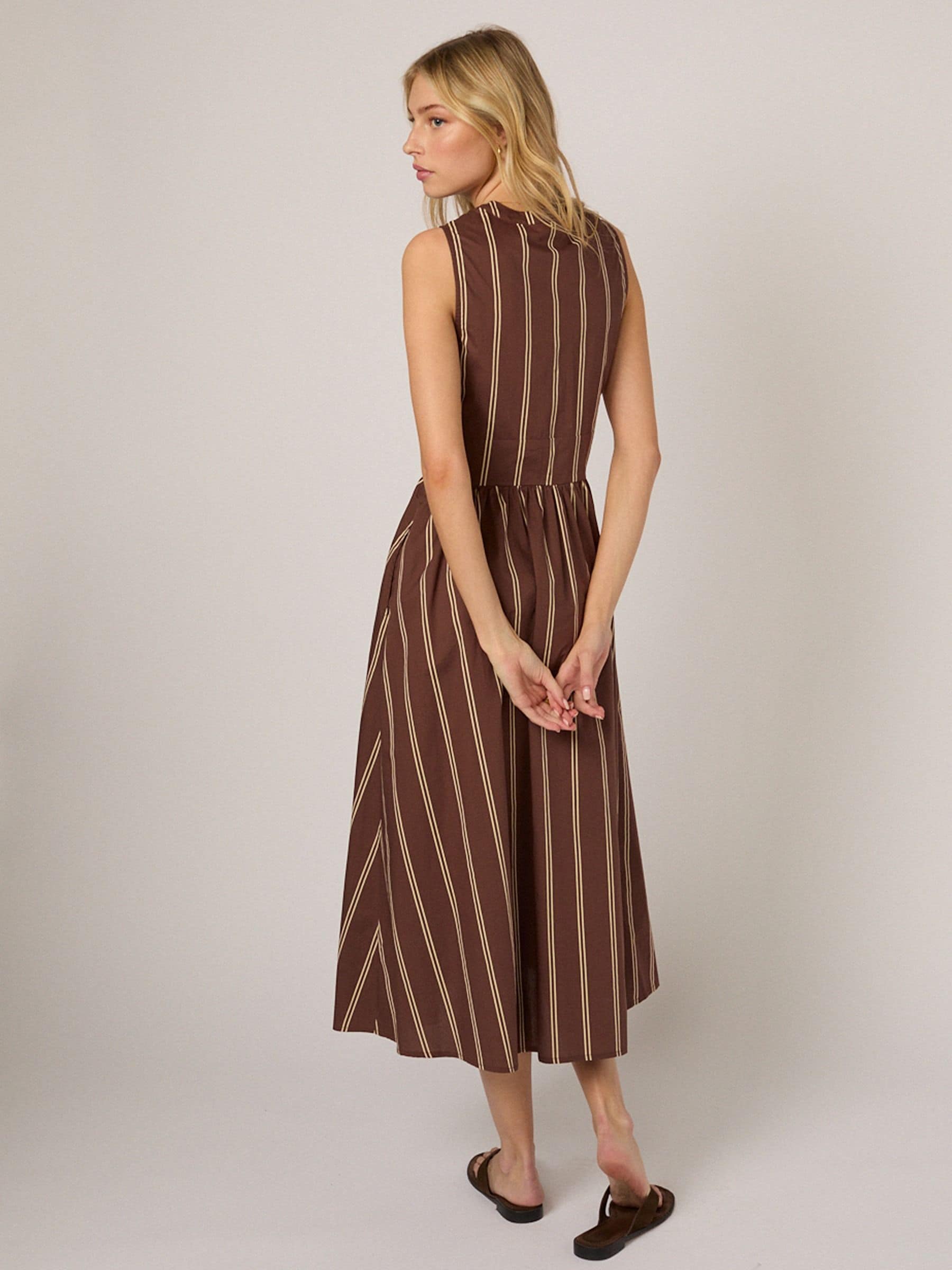 bluebelle midi dress - brown yellow stripe Buy Nobodys Child and Stripes Sleeveless Starlight from Next USA Pup Luisa Midi Dress