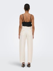 ONLY Cream Mid Waist Barrel Leg Chino Trousers - Image 4 of 6