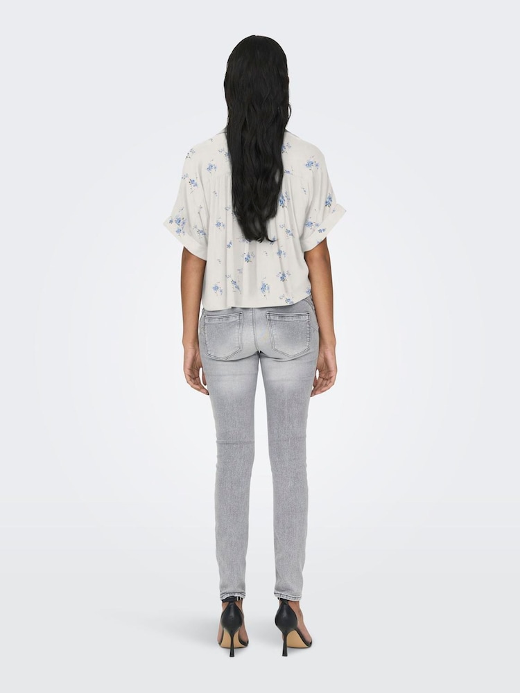 ONLY White Tie Front Short Sleeved Shirt - Image 2 of 4