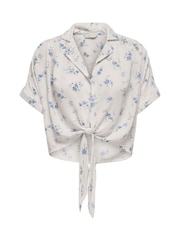 ONLY White Tie Front Short Sleeved Shirt - Image 3 of 4