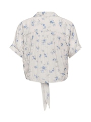 ONLY White Tie Front Short Sleeved Shirt - Image 4 of 4