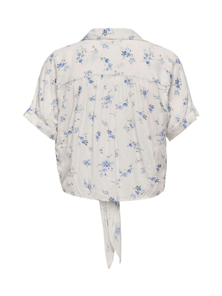ONLY White Tie Front Short Sleeved Shirt - Image 4 of 4
