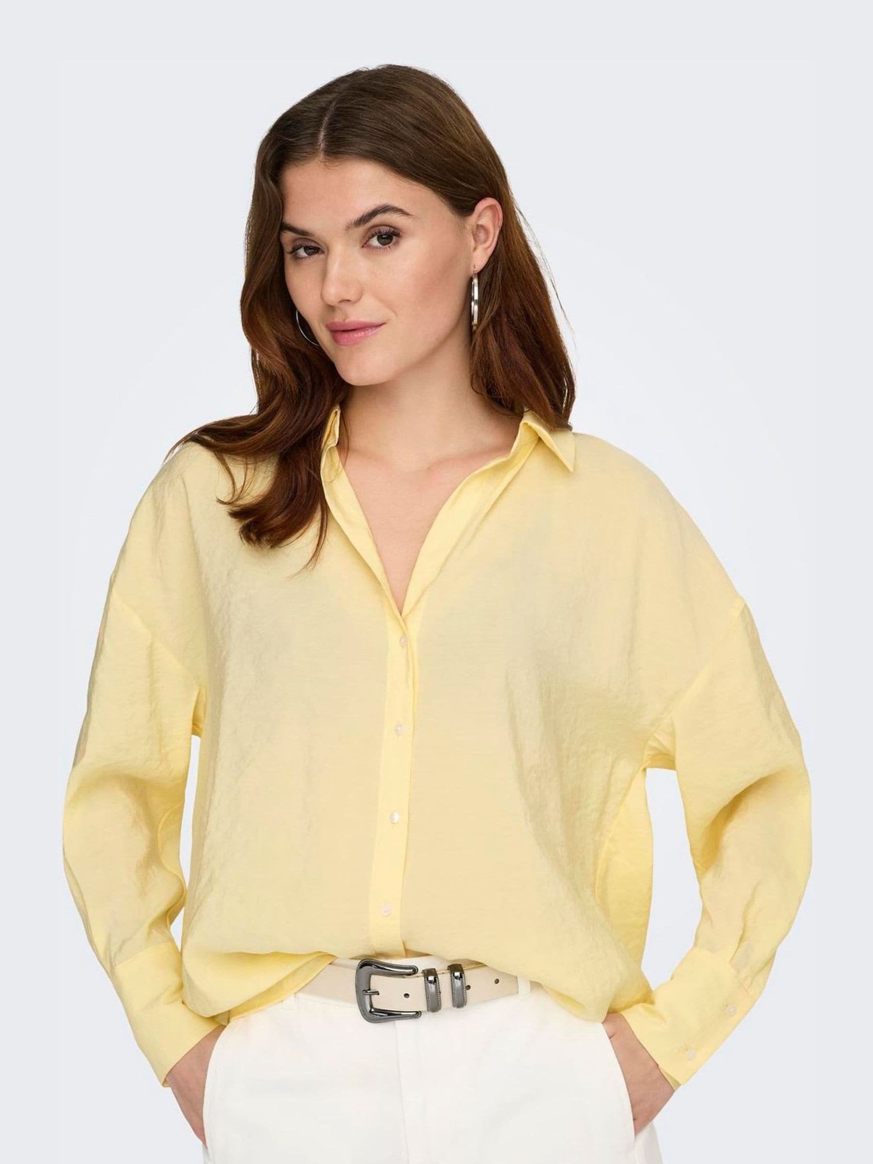 Buy ONLY Yellow Loose Fit Button Through Shirt from Next Canada
