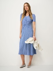 Crew Clothing Blue Flora Short Sleeve Jersey Dress - Image 1 of 5