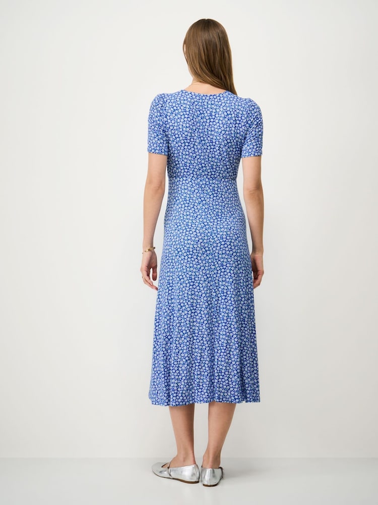 Crew Clothing Blue Flora Short Sleeve Jersey Dress - Image 2 of 5