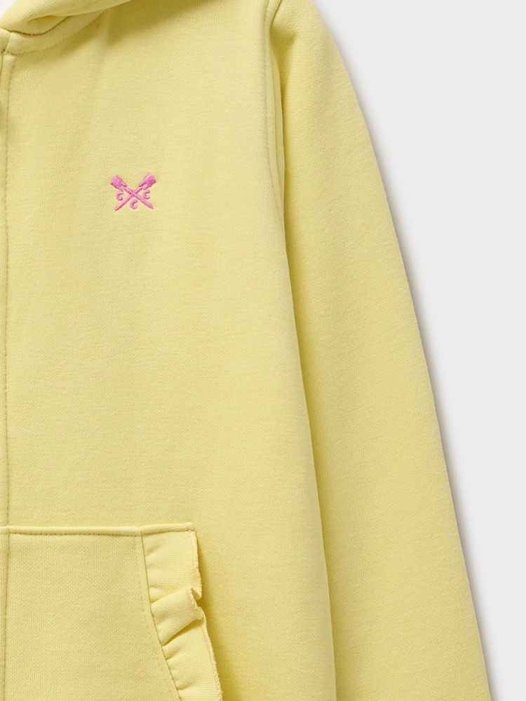 Crew Clothing Yellow Long Sleeve Frill Pocket Hoodie - Image 3 of 3