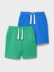 Crew Clothing Green and Blue Sweat Shorts 2-Pack - Image 1 of 3