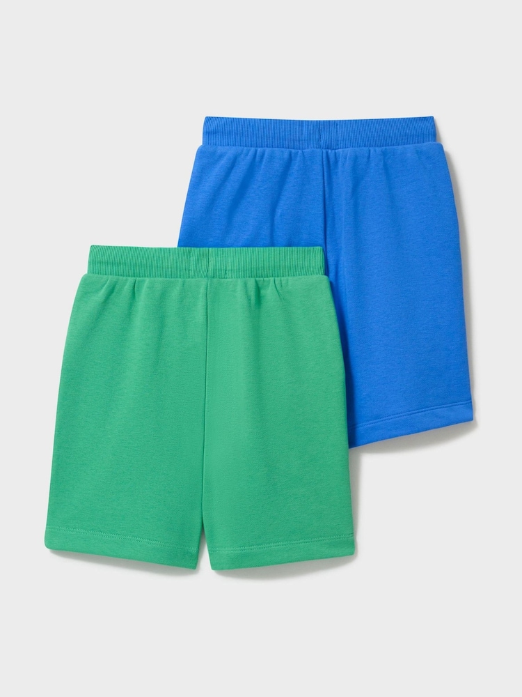 Crew Clothing Green and Blue Sweat Shorts 2-Pack - Image 2 of 3 Crew Clothing Green and Blue Sweat Shorts 2-Pack - Image 2 of 3