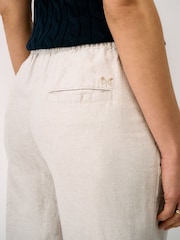 Crew Clothing Natural Tapered Leg Linen Blend Trousers - Image 4 of 5