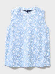 Crew Clothing Denim Blue Shelley Linen-Blend Shell Top - Image 5 of 5