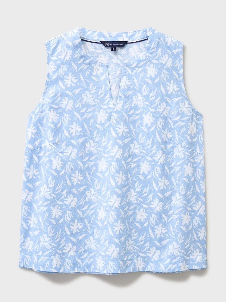 Crew Clothing Denim Blue Shelley Linen-Blend Shell Top - Image 5 of 5