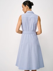 أزرق - Crew Clothing Dara Sleeveless Shirt Dress - Image 2 of 5