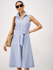 أزرق - Crew Clothing Dara Sleeveless Shirt Dress - Image 3 of 5