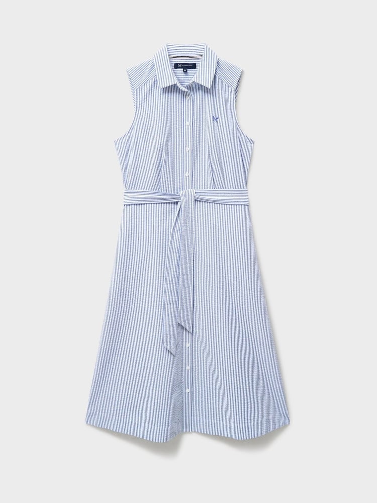 أزرق - Crew Clothing Dara Sleeveless Shirt Dress - Image 5 of 5 أزرق - Crew Clothing Dara Sleeveless Shirt Dress - Image 5 of 5