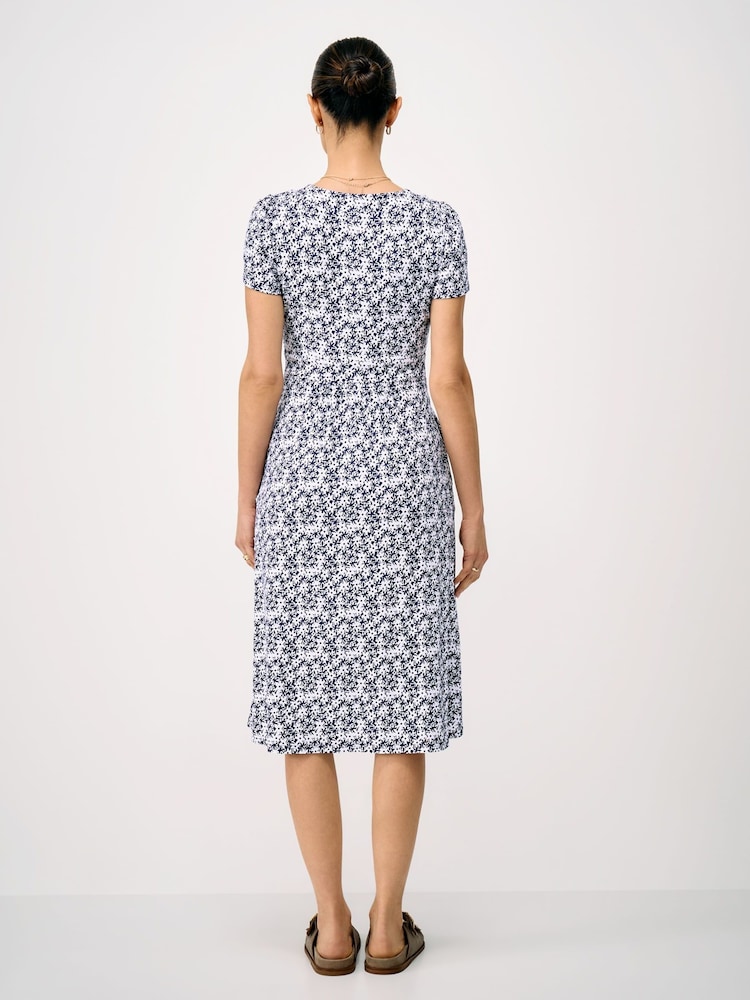 Crew Clothing Blue Myla Jersey Midi Dress - Image 2 of 5