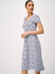 Crew Clothing Blue Myla Jersey Midi Dress - Image 3 of 5